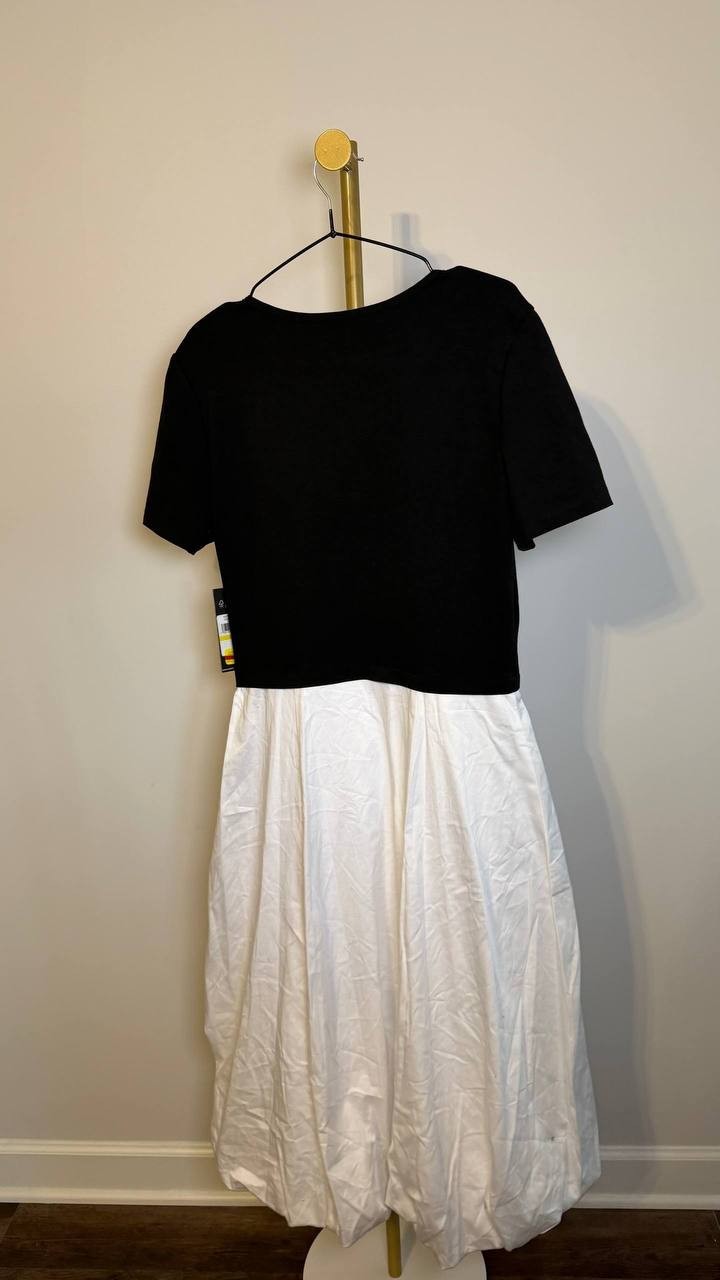 Karl Lagerfeld Paris Bubble Skirt Midi Dress Black M NWT $169