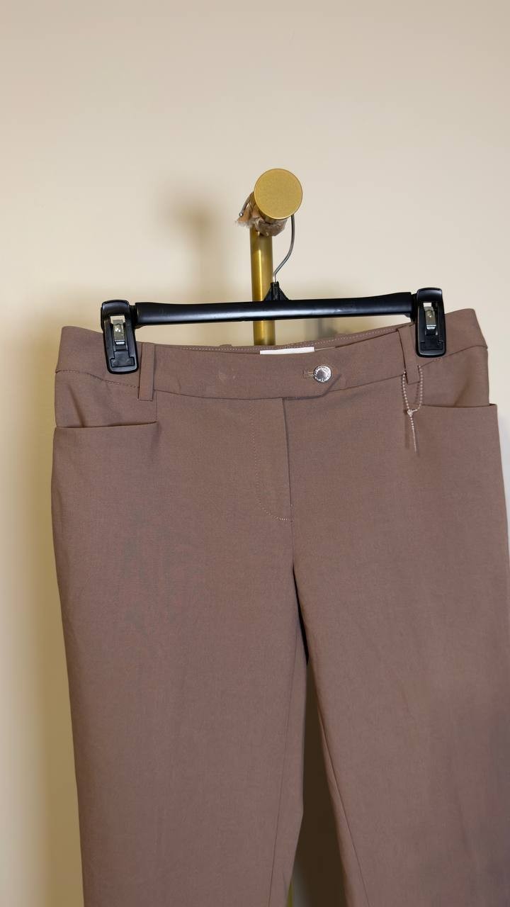Calvin Klein Modern Fit Tab‑Front Trousers Cocoa 2 NWOT $89