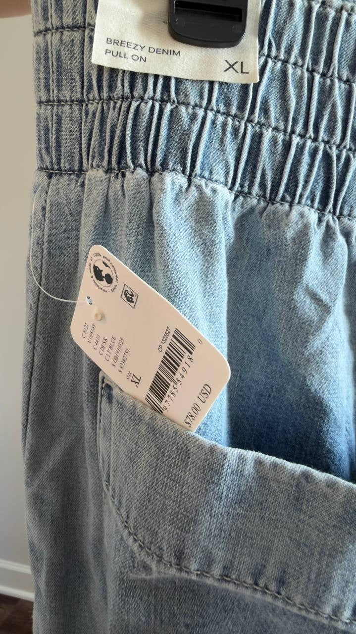 We The Free Breezy Pull‑On Wide Leg Jeans Dusk XL NWT $78