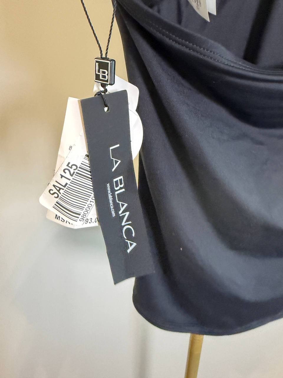 La Blanca Halter Tankini Top Black Size 8 NWT $105