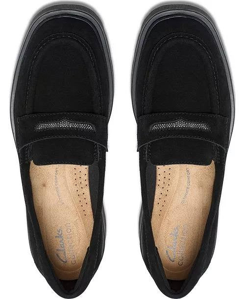 Clarks  Loafers  Black  Suede  9W  New  $110