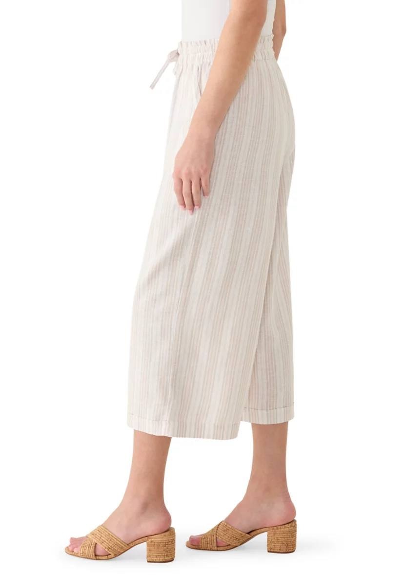 Gloria Vanderbilt Rainy Cropped Linen Pants Stonewood XXL NWOT $56