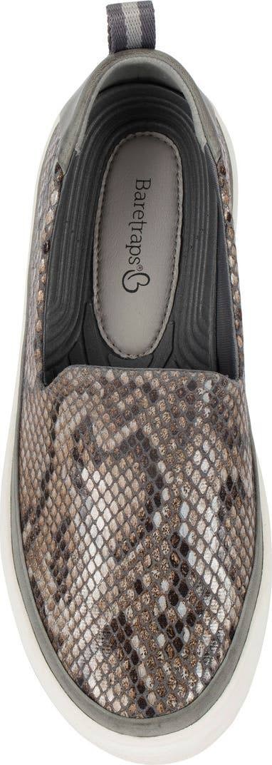 Baretraps Nevin Sneakers 8M Slate Snake Synthetic Slip‑On Comfort NIB msrp$75