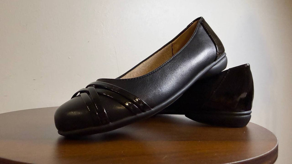 LifeStride Aliza Flats 5.5M Black Synthetic Slip‑On Round Toe NIB msrp$69.99