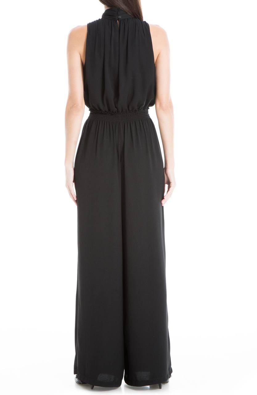 Max Studio Mock‑Neck Sleeveless Stretch Crepe Jumpsuit – Size S – NWT