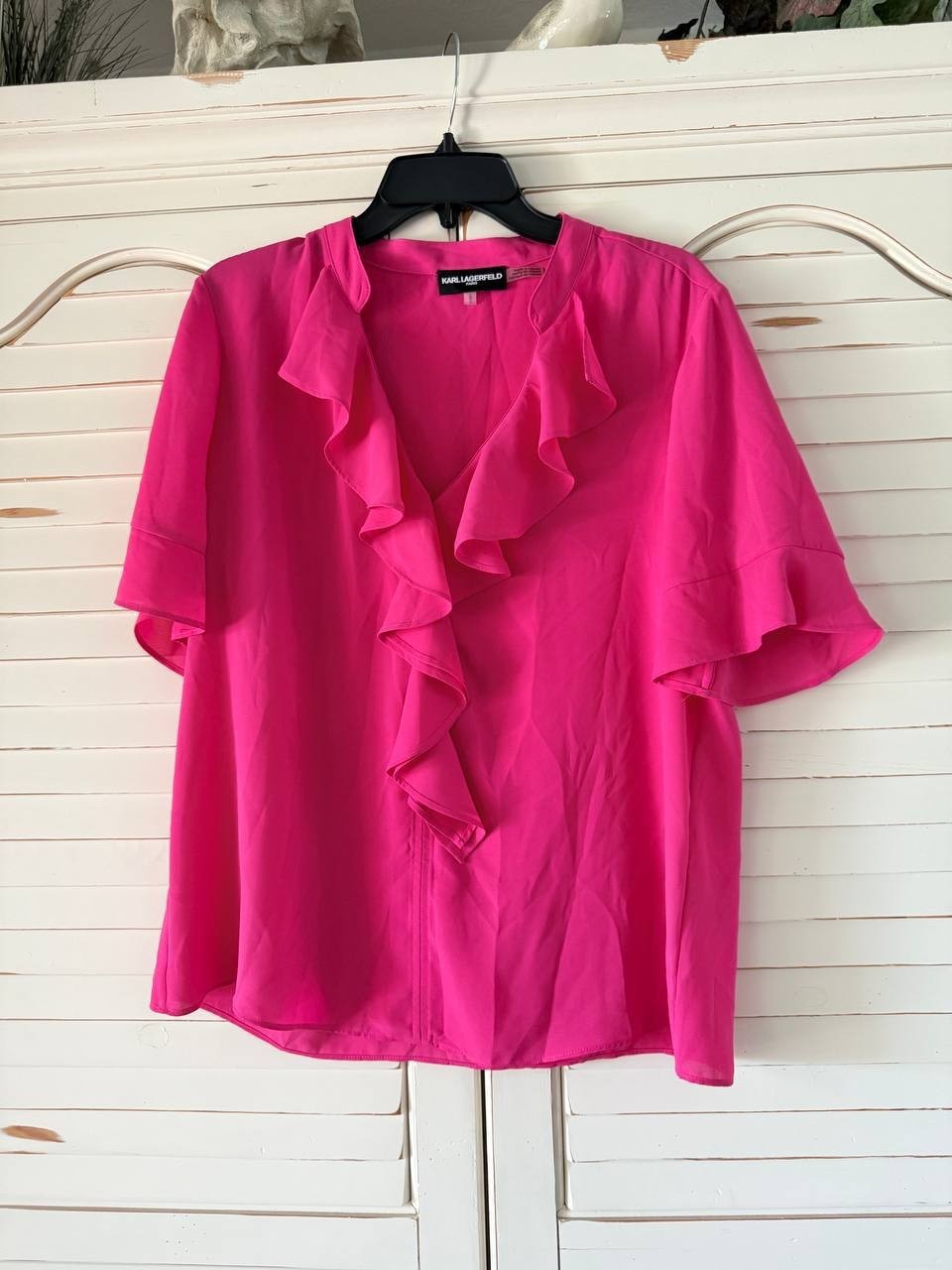 Karl Lagerfeld Paris Fuchsia Ruffle Blouse – Size L