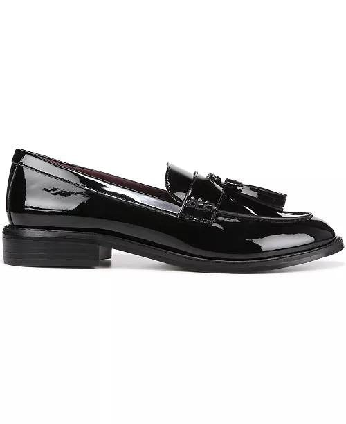 Franco Sarto Black Faux Leather Tassel Loafers 8M New in Box MSRP $115