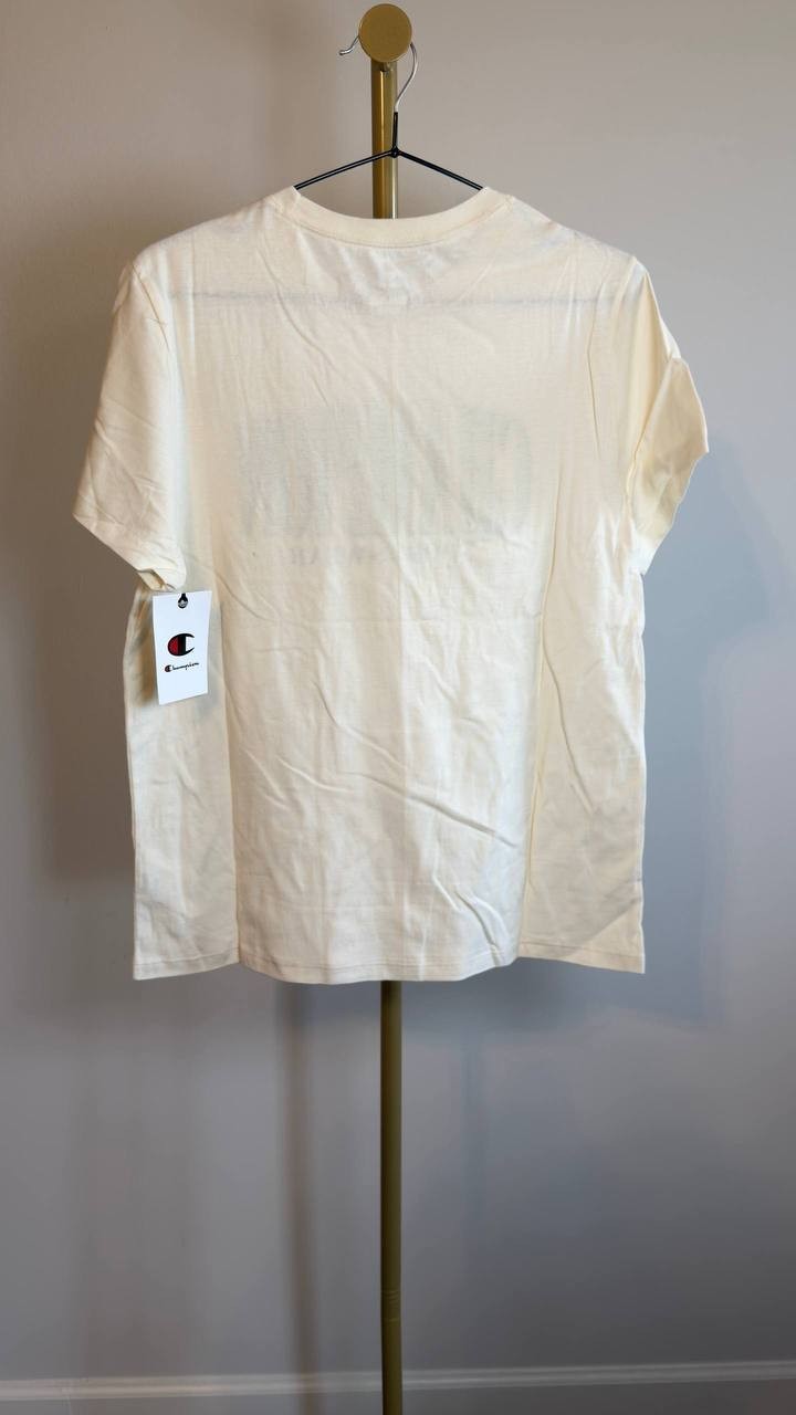 Champion Classic Cotton Crewneck Logo Short‑Sleeve T‑Shirt White S NWT $25