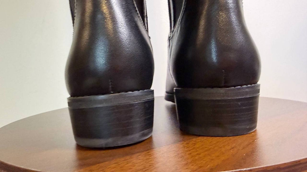 Sam Edelman Perin Boots 9M Black Leather Tall Round Toe Zip New In Box msrp$225