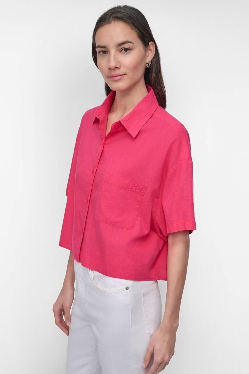 DKNY JEANS Textured Button‑Front Top – Size S – NWT – $79