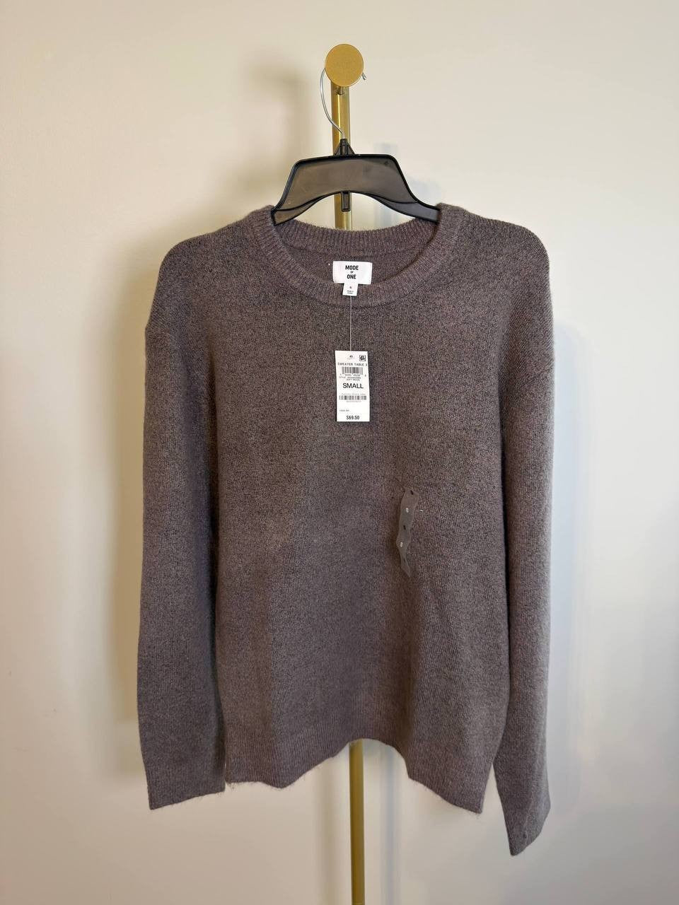 Mode of One Men’s Relaxed‑Fit Cozy Sweater Soft Moon S NWT $74.50
