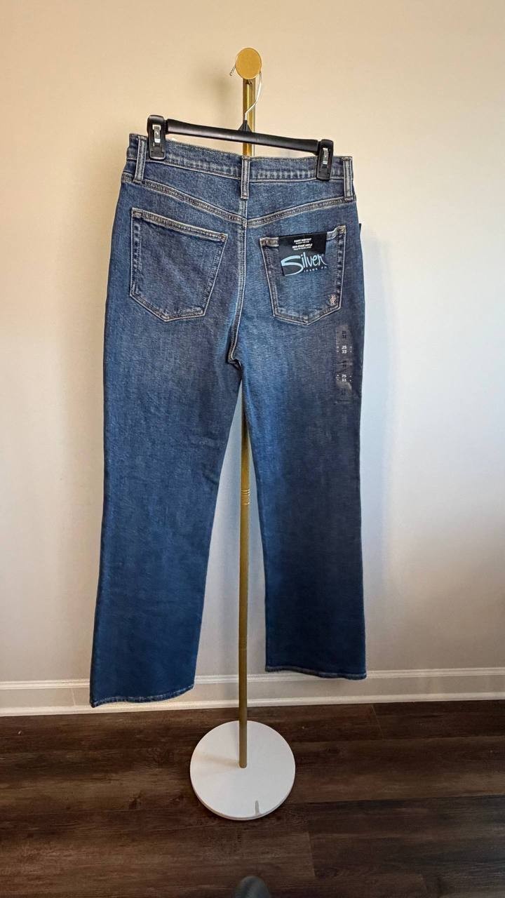 Silver Jeans 90s Baggy Mid Rise Bootcut Jeans Acoustic 25 NWT $88