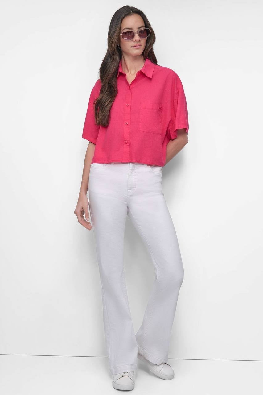 DKNY JEANS Textured Button‑Front Top – Size S – NWT – $79