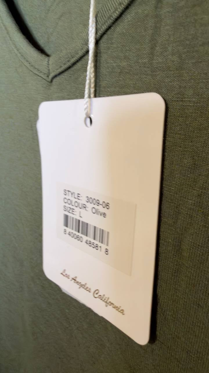 White Mark Women’s Short Sleeve V‑Neck Maxi Dress Olive L NWT $64