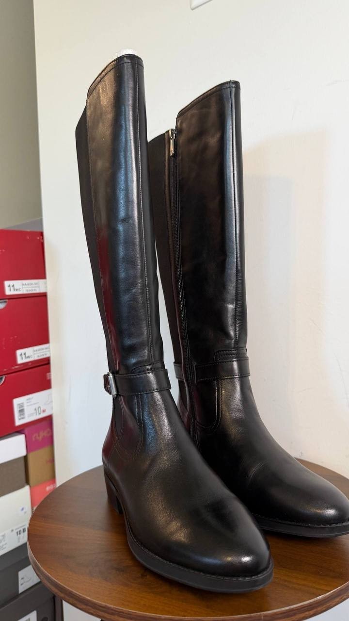 Sam Edelman Perin Women’s Round Toe Boots Black 8M Leather $225 NWB