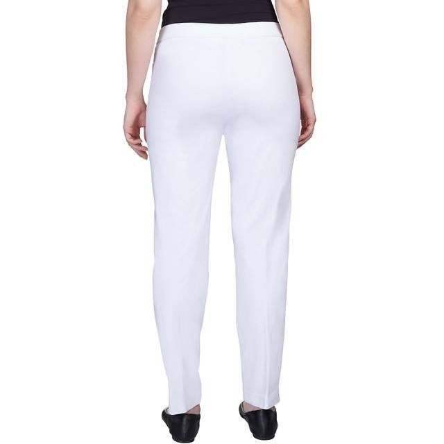 Alfred Dunner Classics Allure Stretch Short Length Pants White Size 12 NWT