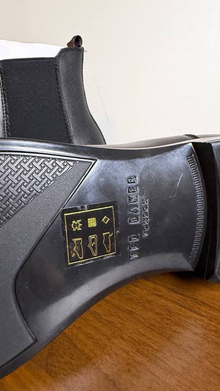 Ted Baker London Black Leather Slip‑On Boots 8M NIB MSRP $190