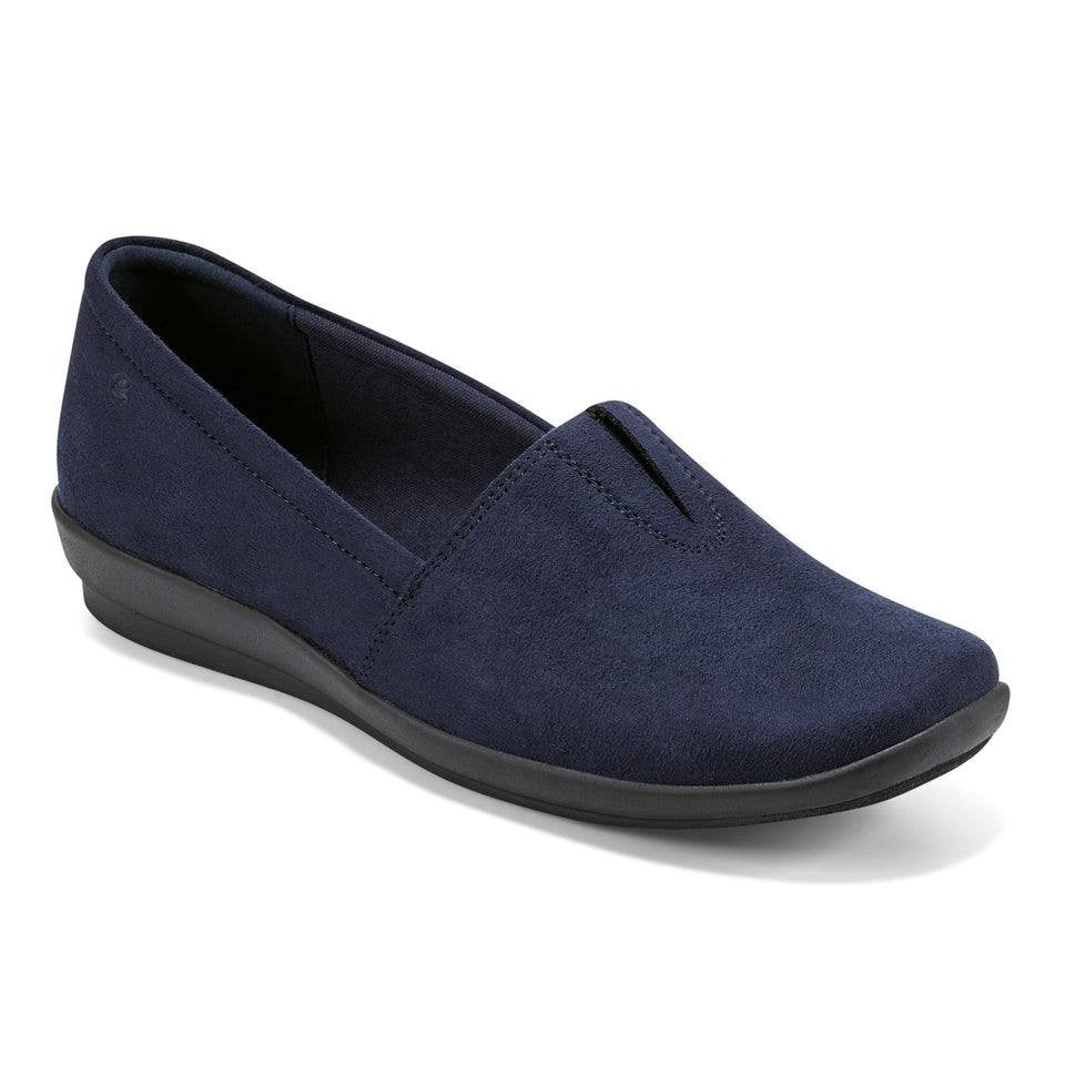 Easy Spirit Slip Ons Dark Blue Textile Size 8.5W New in Box MSRP $69