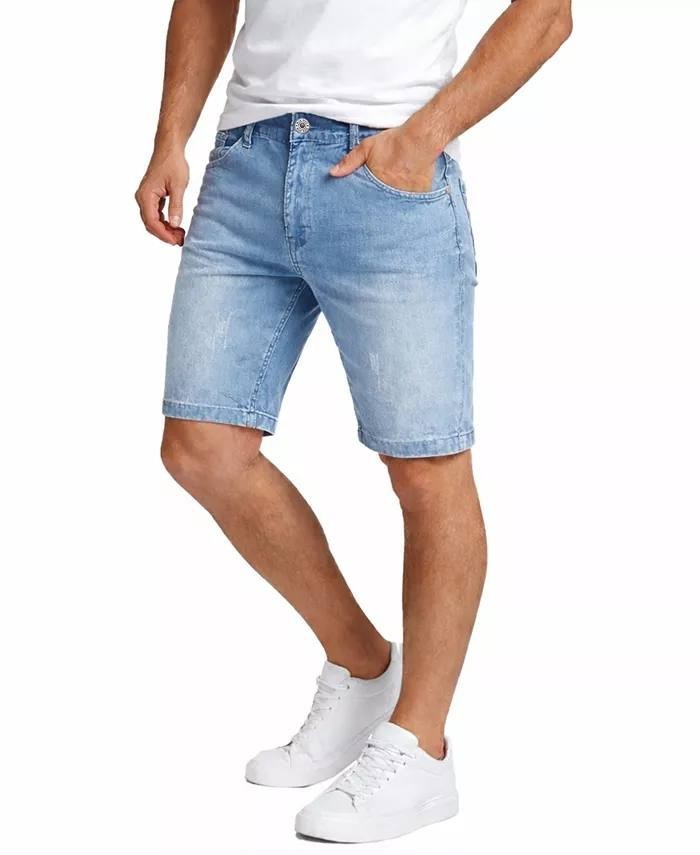 Blu Rock Men’s Slim Fit Stretch Denim Shorts Light Blue 42 NWT $85
