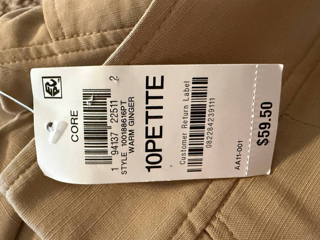 Bar III Petite High‑Rise Wide‑Leg Pants – Beige– Size 10P – NWT – MSRP$59.50