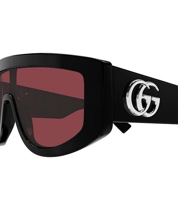 Gucci  Rectangular  Frame  Sunglasses  Black/Burgundy  OS  NWOT  $590
