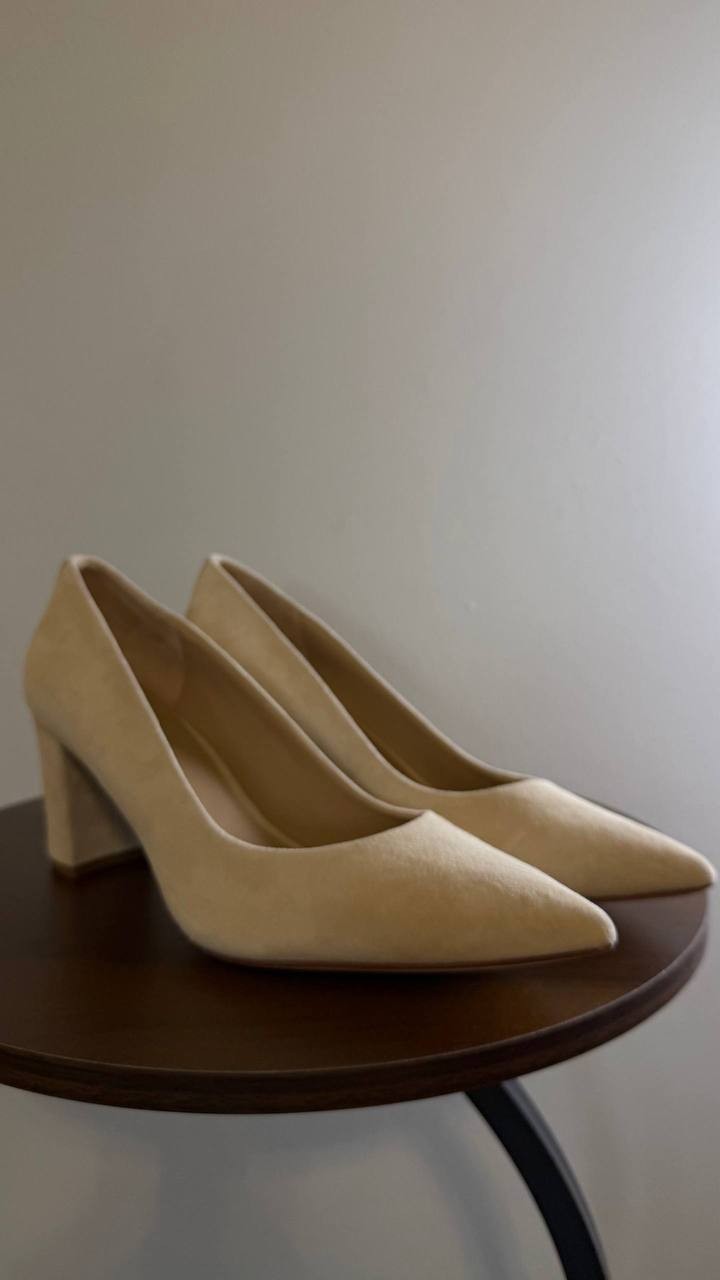 Lauren Ralph Lauren Lanette Pumps 8B Beige Leather Block Heel NewInBox msrp$155