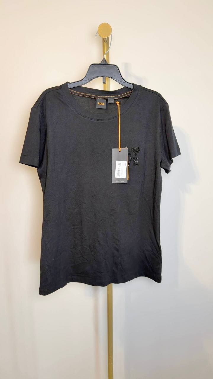 Hugo Boss Women’s Love Rhinestone Graphic T‑Shirt Black M NWT $59