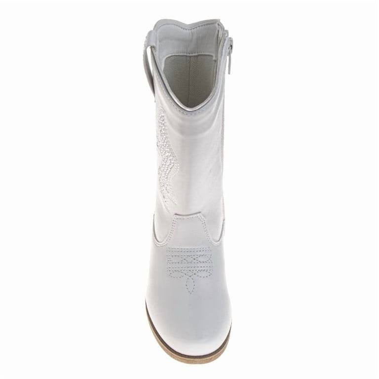 Kensie  Girl  Cowgirl  Boots  White  Man‑Made  3  New  With  Box  $40