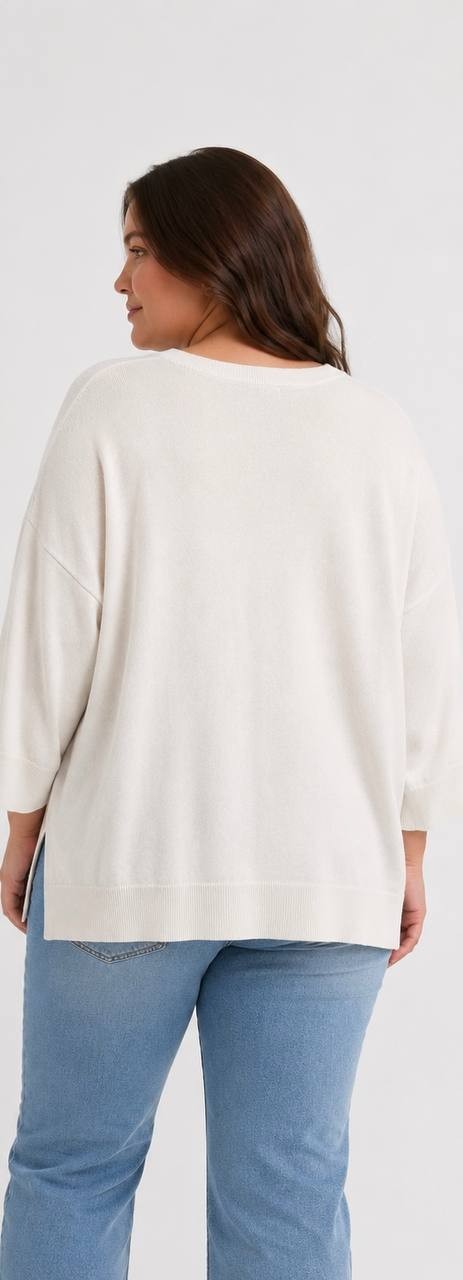Melissa Paige Sweater – Boat Neck – 3/4 Sleeves – NWT