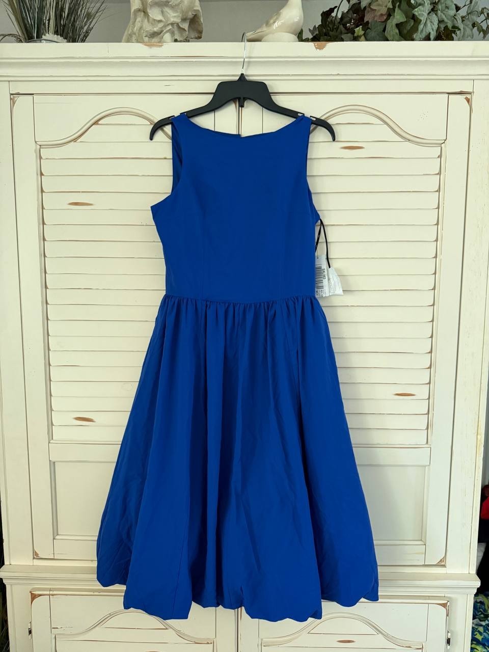 DKNY Sleeveless Boat-Neck Midi Dress – Blue, Size 4