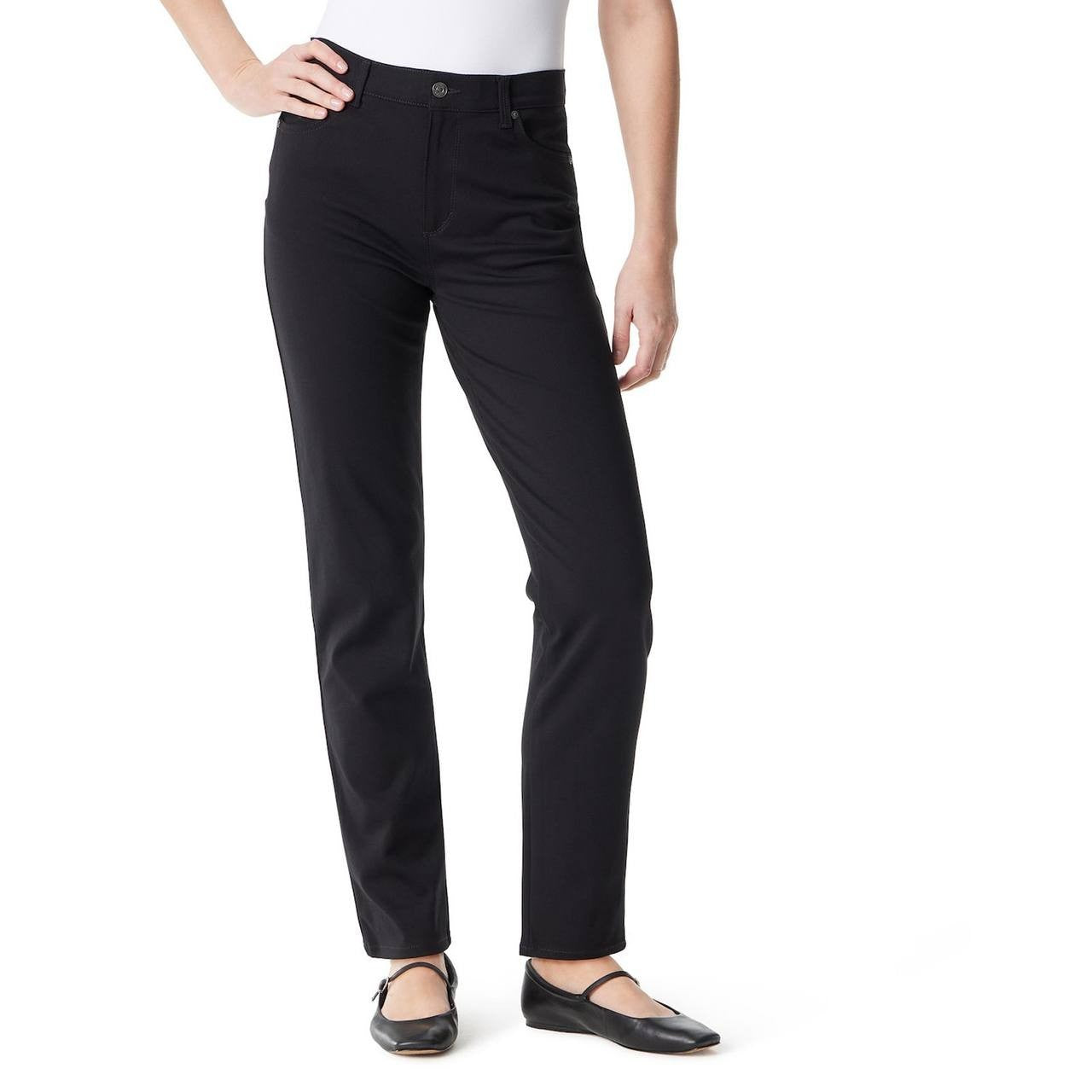 Gloria Vanderbilt Amanda Ponte High‑Rise Pants Black 4 NWT $54