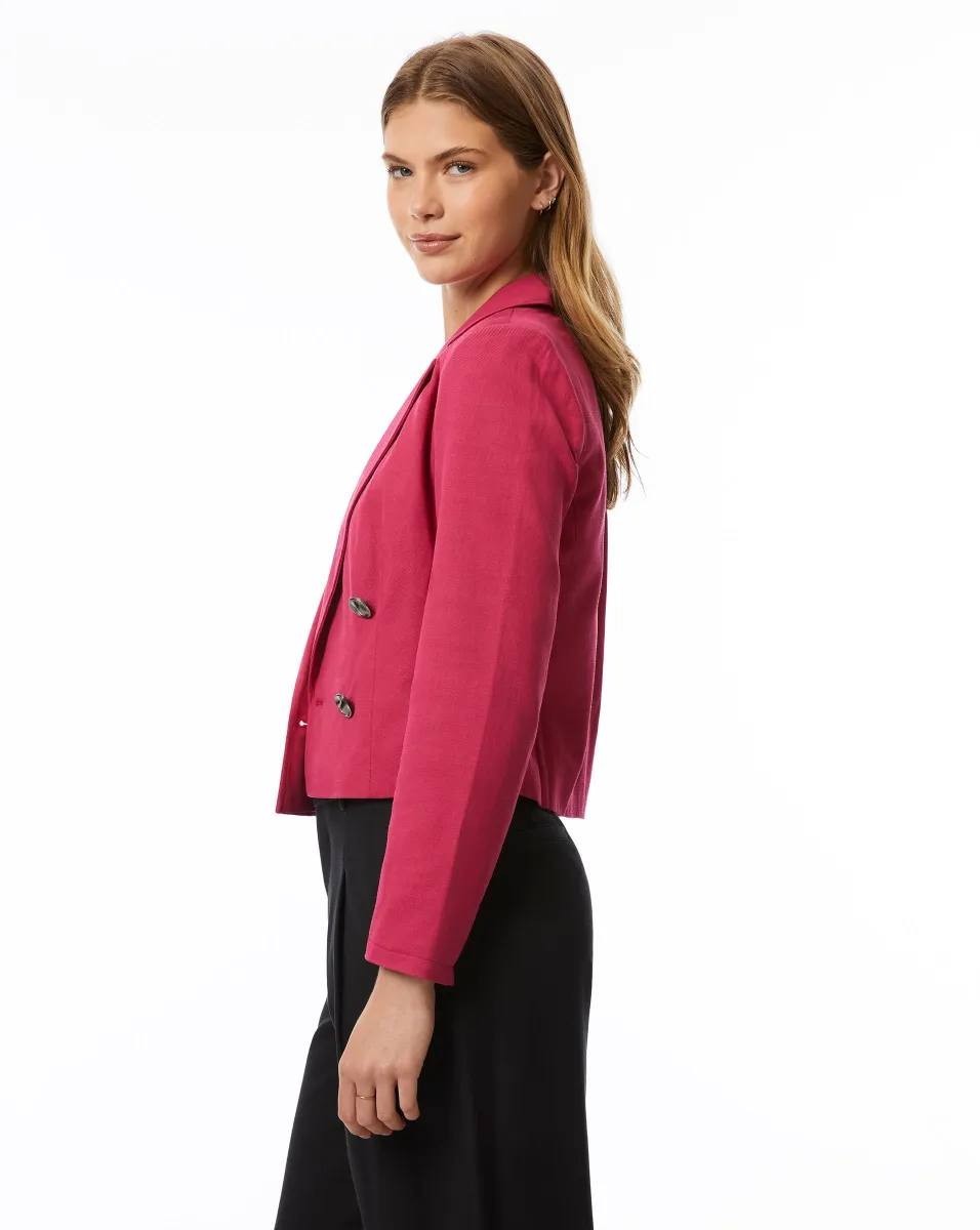 Adrienne Landau Pink Cropped Double-Breasted Blazer S/P NWT – Modern Statement