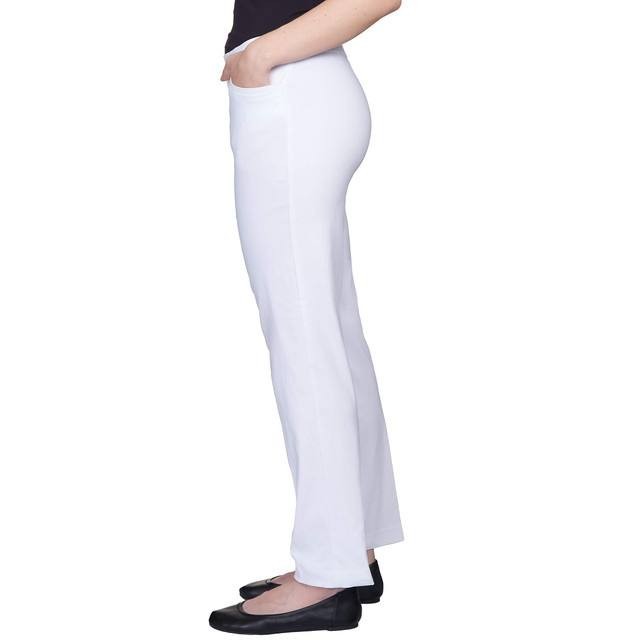 Alfred Dunner Classics Allure Stretch Short Length Pants White Size 12 NWT