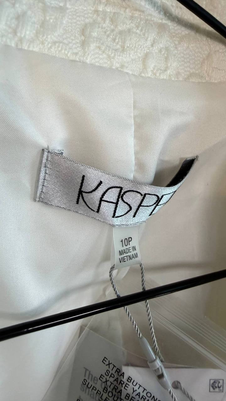 Kasper Women’s Bonded‑Lace Shawl‑Collar Blazer Lily White 10P $149 NWT
