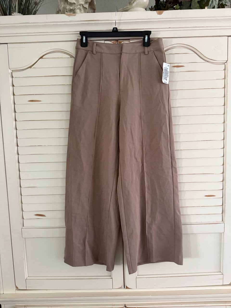 Bar III Petite Seamed Wide-Leg Ponté Pants Warm Ginger PM New With Tags
