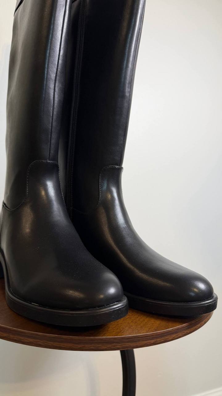 Tommy Hilfiger Iviann Boots 8M Black Tall Riding Almond Toe NIB msrp$159