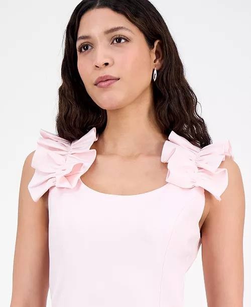 Donna Ricco Ruffled‑Strap Sheath Dress – Size 12 – NWT