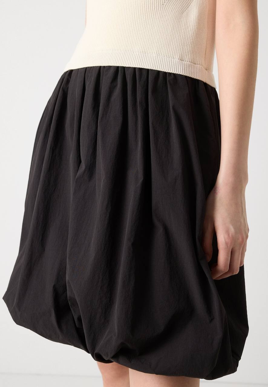 DKNY Mix Media Bubble Dress Coconut/Black Size XL NWT $139