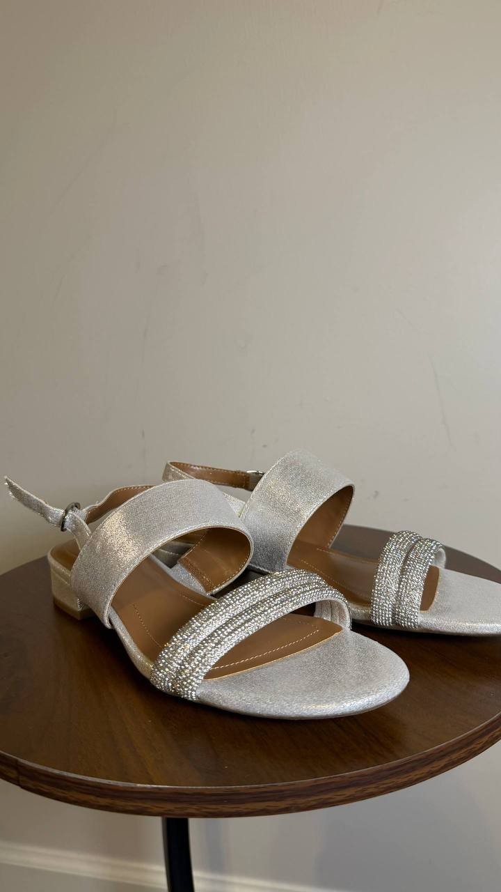 Style&Co Silver Fabric Dress Sandals 7.5M NIB MSRP $69.90