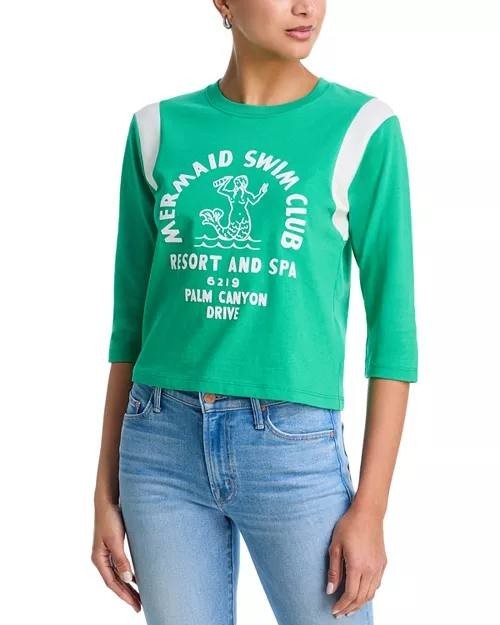 MOTHER Better Half Mermaid Swim Club Tee Green S NWT $148