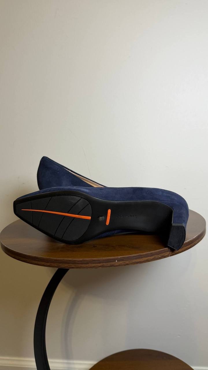 Rockport Dark Blue Suede Block Heel Pumps 6W NIB MSRP $130