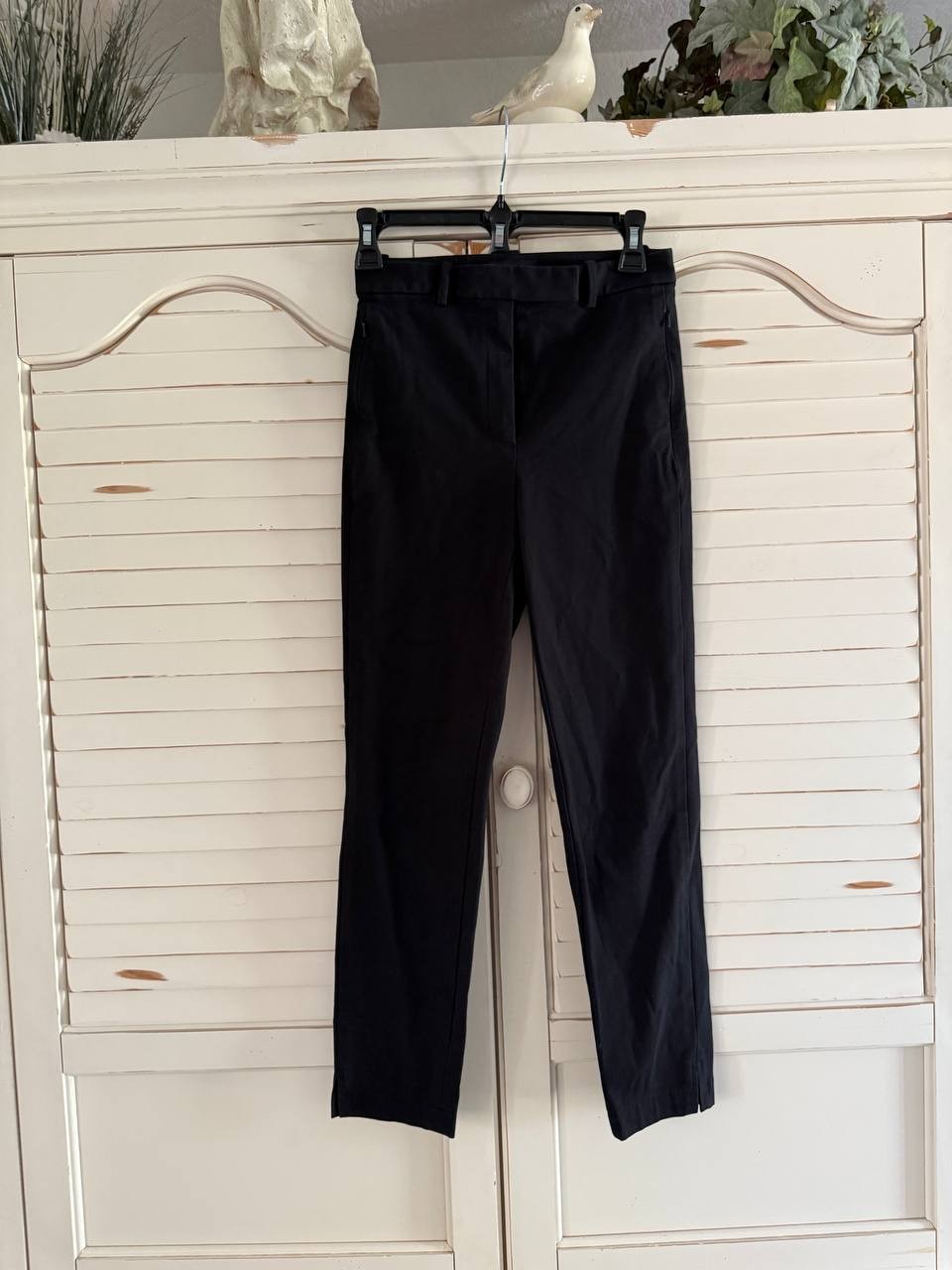 Theory Sleek Flannel High Waist Taper Pants – Black, Size 00