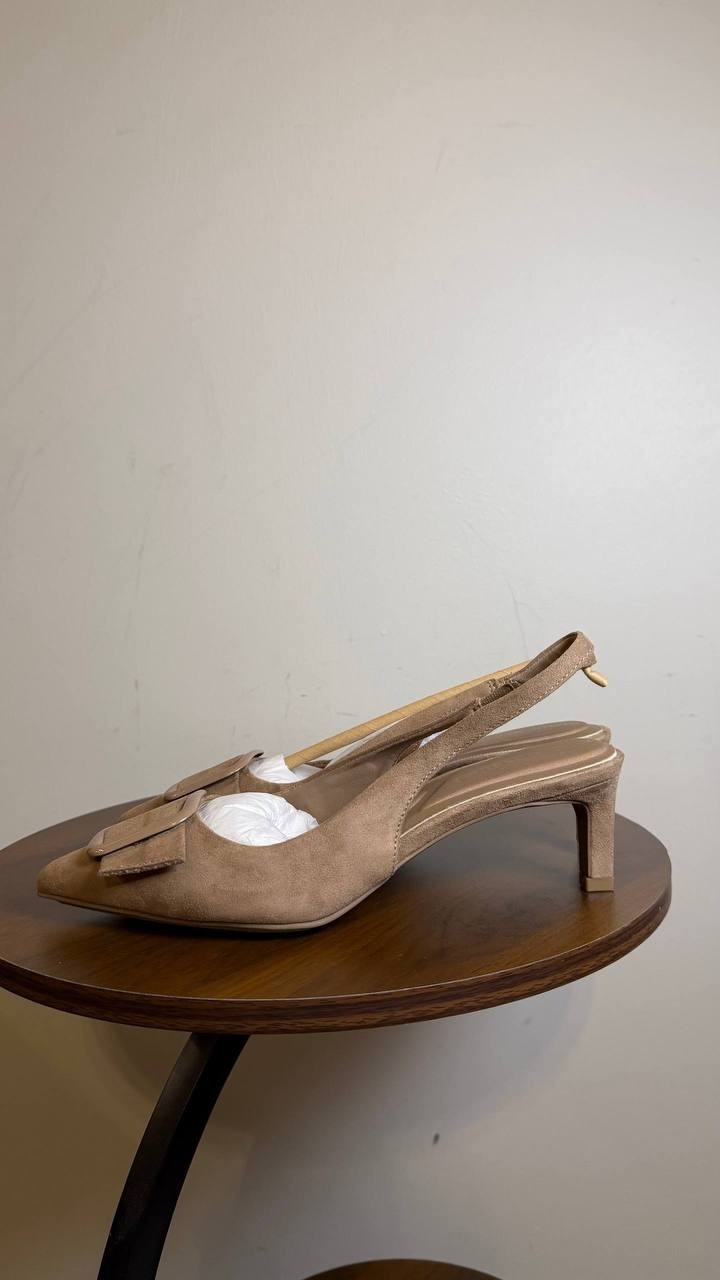 Anne Klein Women’s Ilanna Slingback Pumps Taupe 7.5M Man‑Made MSRP $89 NWB