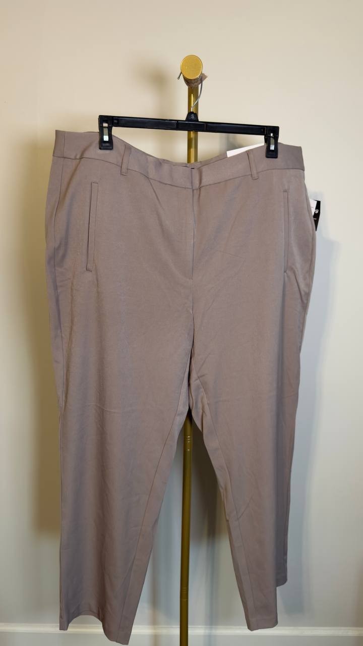 Rafaella Plus Size Straight-Leg Ankle Pants Tan 20W NWT $89