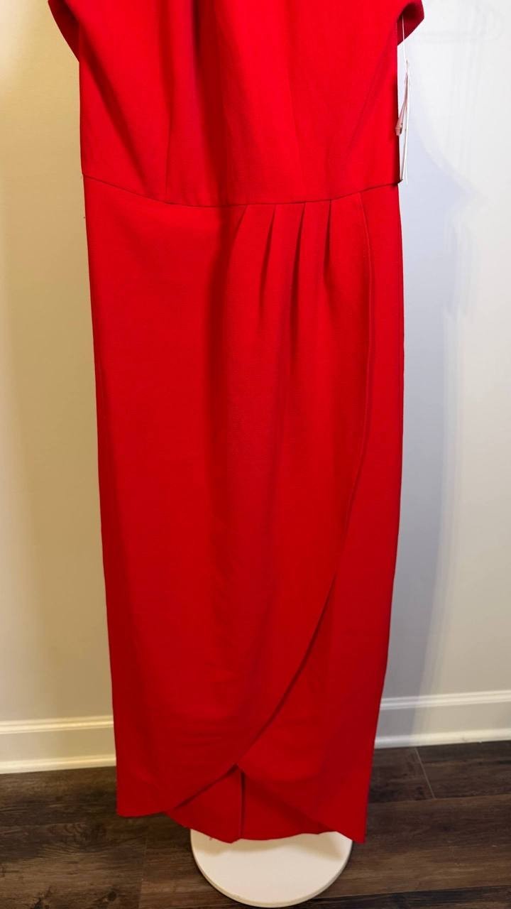 Julia Jordan Women’s Knot‑Neck Tulip Hem Halter Dress Red 8 $119 NWT