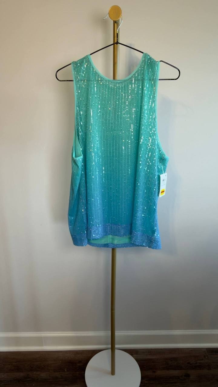 On 34th Ombré Sequin Tank Blue Paradise XXL NWT $49.50