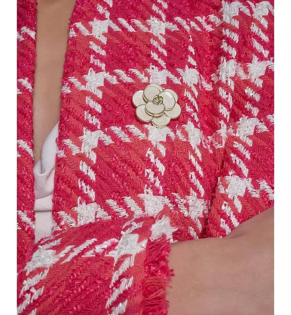 Karl Lagerfeld Paris Women’s Open‑Front Tweed Jacket Red White 8P $179 NWT