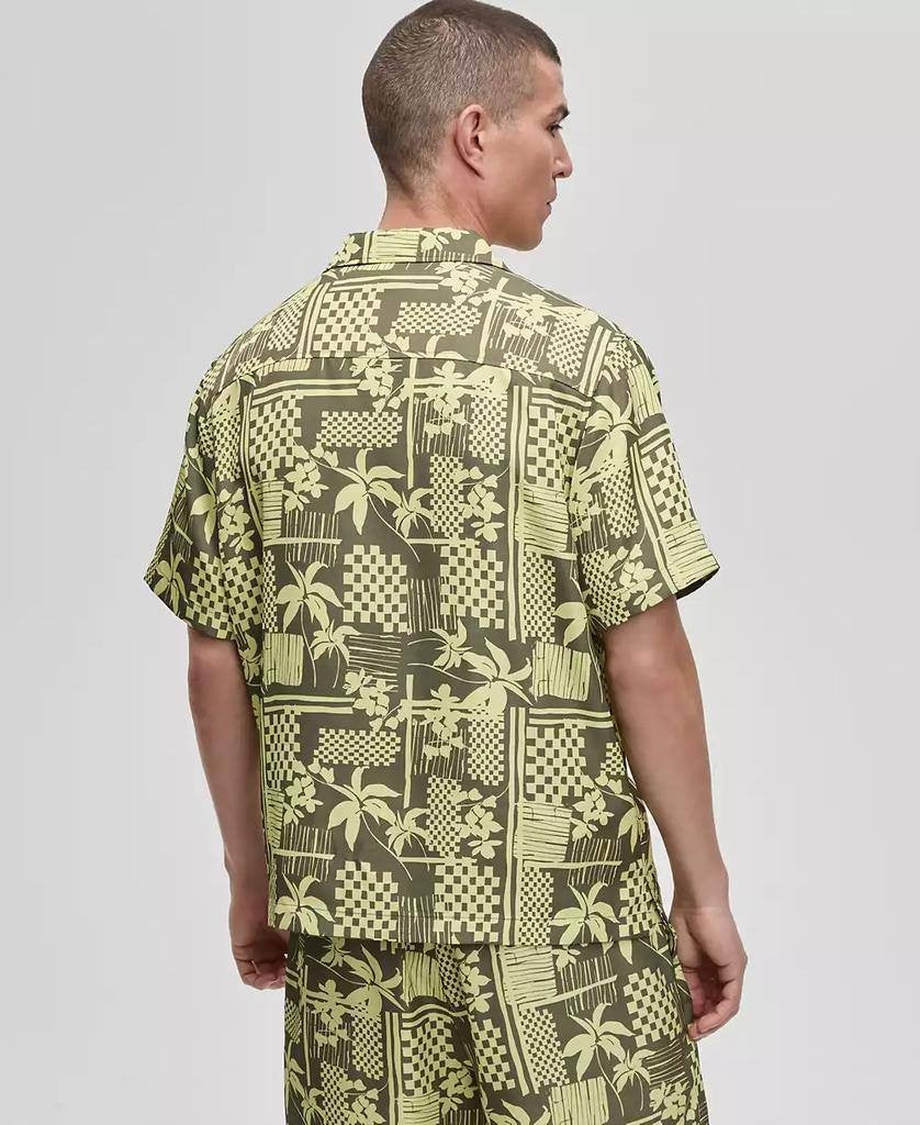 Mode of One Men’s Vacation Palm Camp Collar Shirt Green XXL $49.50 NWT