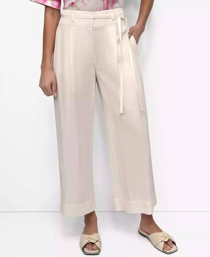 DKNY Belted High‑Rise Pleated Twill Pants – Size 8 – NWT – $99
