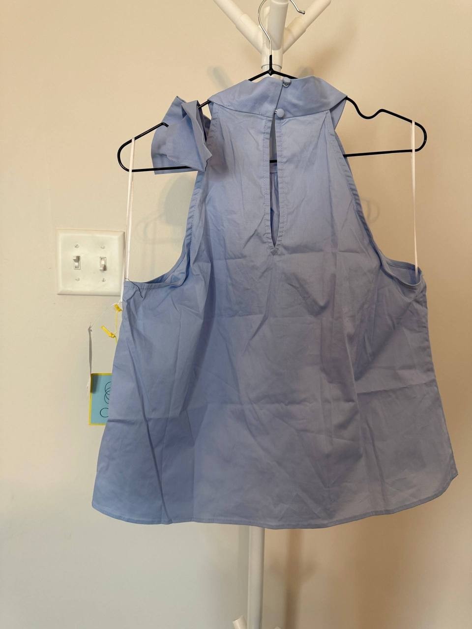 CeCe Bow‑Shoulder Sleeveless Top – Light Blue – Size L – NWT – $69